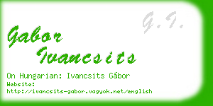 gabor ivancsits business card